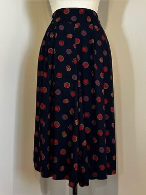 VTG 80s Leslie Fay Culotte Pants Navy Collegiate Preppy Sz 10